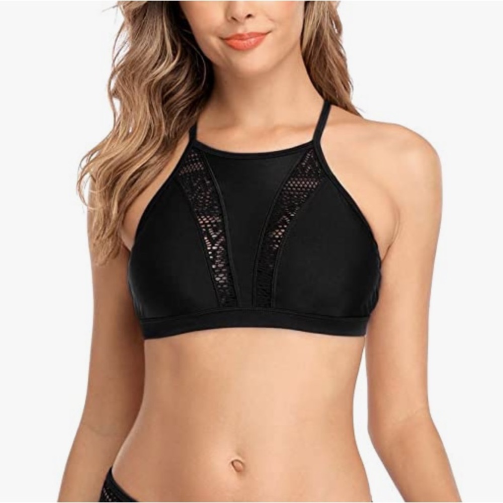 CharmLeaks Women's high Neck bikini top